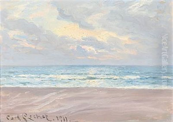 Vintermorgen. Skagens Sonderstrand Oil Painting by Carl Ludvig Thilson Locher