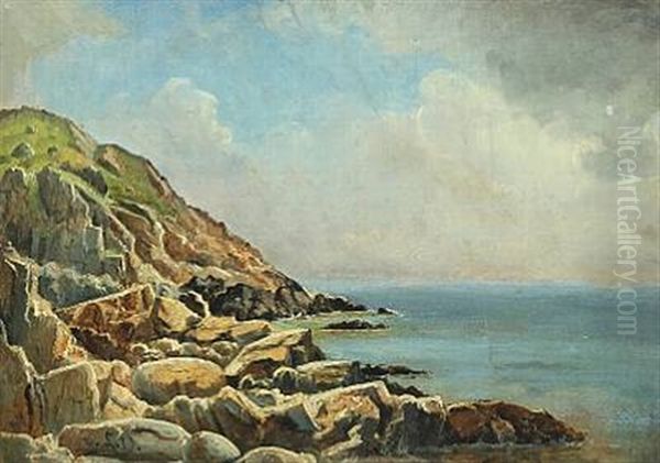 Klipper Ved Kullen Oil Painting by Carl Ludvig Thilson Locher