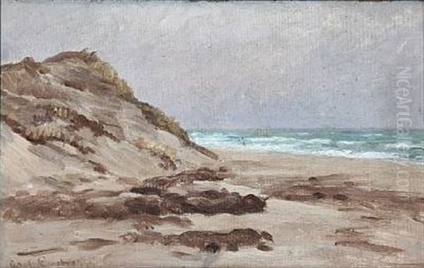 Klitter Paa Sonderstrand Paa Skagen Oil Painting by Carl Ludvig Thilson Locher