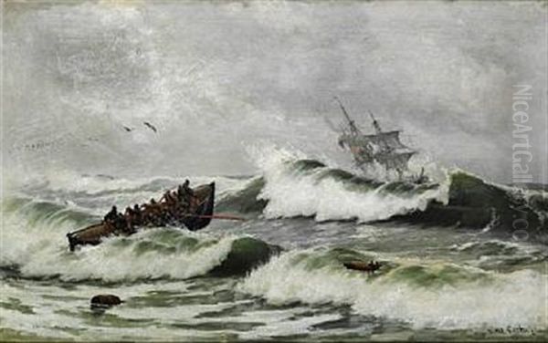 The Lifeboat Is Leaving by Carl Ludvig Thilson Locher