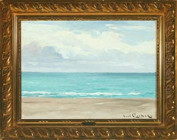 Skagen South Beach In May Oil Painting by Carl Ludvig Thilson Locher