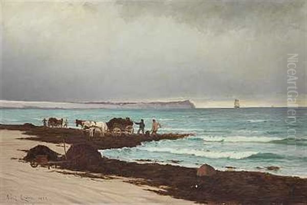 Tangsamlere Ved Hornbaek Strand Oil Painting by Carl Ludvig Thilson Locher