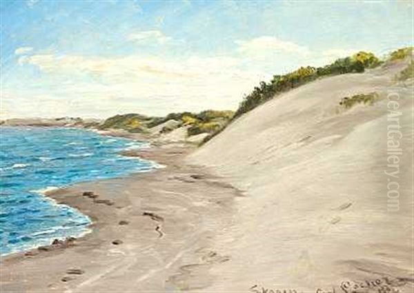 Klitter Ved Havet Oil Painting by Carl Ludvig Thilson Locher