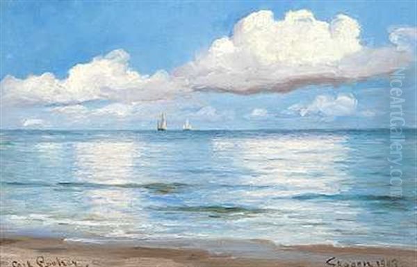 Sommerdag Ud For Skagen Oil Painting by Carl Ludvig Thilson Locher