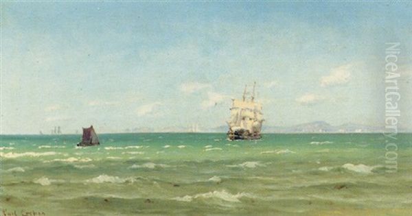 Udsigt Mod Kullen En Sommerdag Oil Painting by Carl Ludvig Thilson Locher