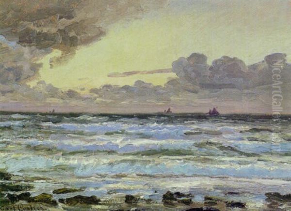 Udsigt Over Havet Oil Painting by Carl Ludvig Thilson Locher