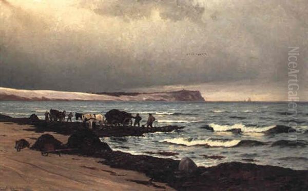 Tangk+rsel Pa Hornbaek Strand Oil Painting by Carl Ludvig Thilson Locher