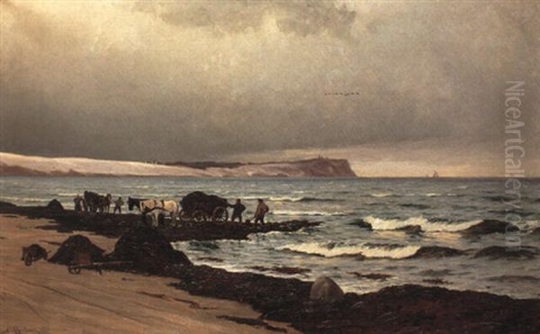 Tangkarsel Pa Hornbaek Strand Oil Painting by Carl Ludvig Thilson Locher