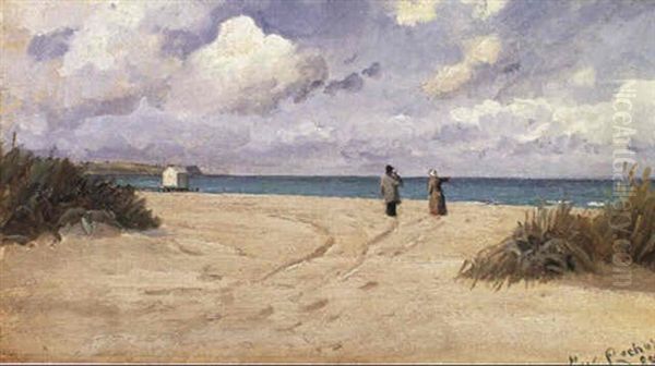 Parti Fra Hornbaek Strand Oil Painting by Carl Ludvig Thilson Locher