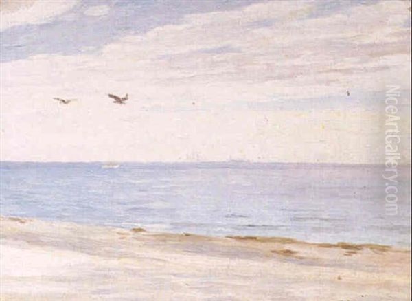 Kystparti Fra Skagens Strand Oil Painting by Carl Ludvig Thilson Locher