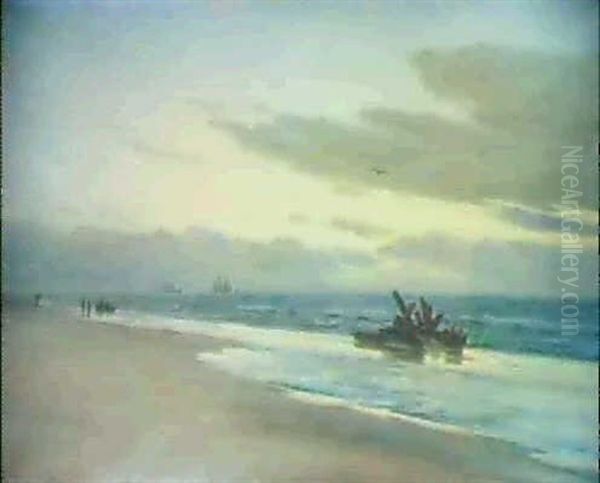 Sommernat, Skagen Oil Painting by Carl Ludvig Thilson Locher