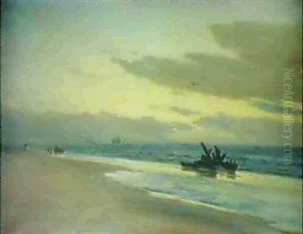 Sommernat, Skagen Oil Painting by Carl Ludvig Thilson Locher