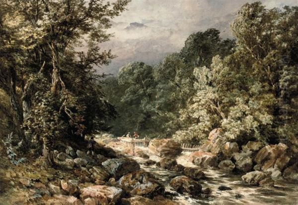 The Trout Stream Oil Painting by William James Bennett