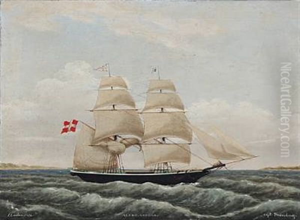 The Schooner Alert Assens Under The Command Of Capt. Svinding Oil Painting by Jens Thielsen Locher