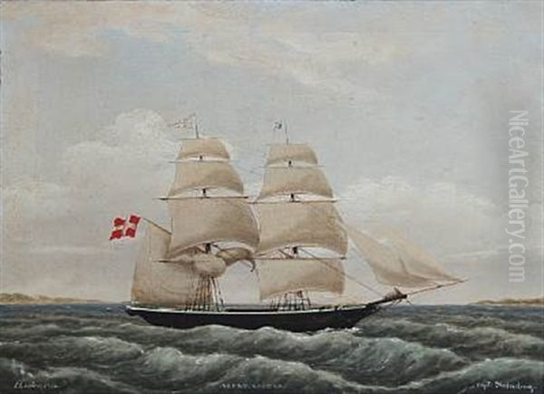 The Schooner Alert Of Assens Under The Command Of Captain Svinding Oil Painting by Jens Thielsen Locher