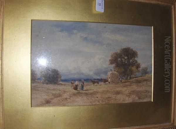 In The Hayfield Oil Painting by William James Bennett