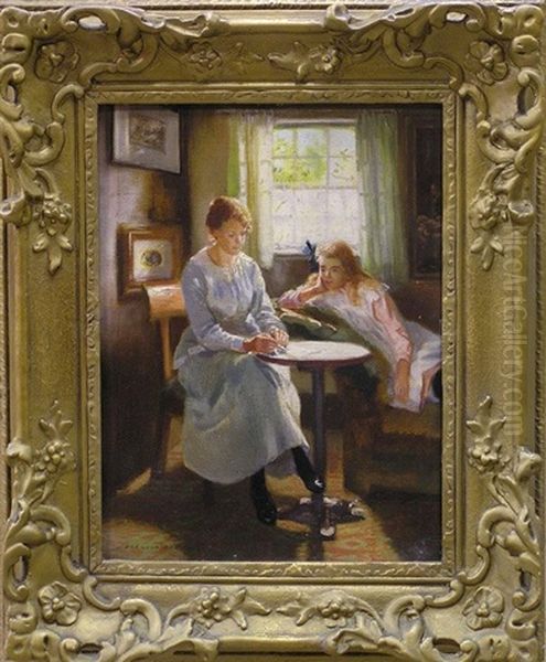 The Lesson Oil Painting by John Lochhead