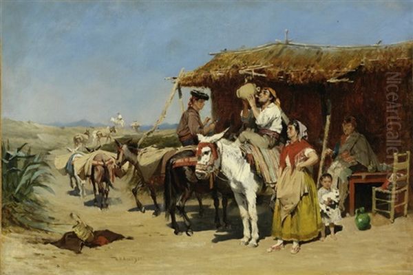 Rastende Am Wegesrand Oil Painting by William Ewart Lockhart