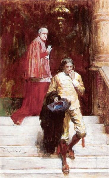 A Meeting With The Cardinal Oil Painting by William Ewart Lockhart