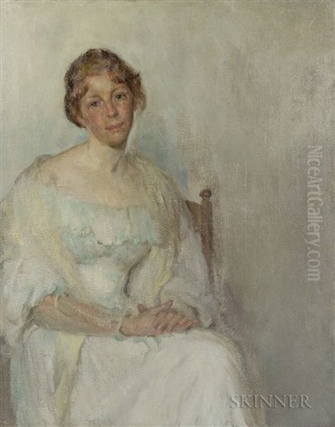 The Lady In White Oil Painting by Wilton Robert Lockwood