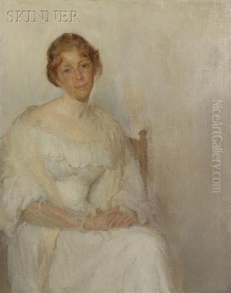 The Lady In White Oil Painting by Wilton Robert Lockwood