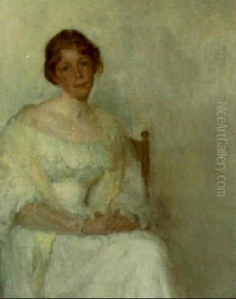 Lady In White Oil Painting by Wilton Robert Lockwood