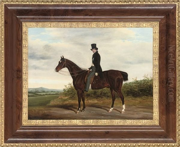 A Gentleman On A Bay Hunter by James Loder Of Bath