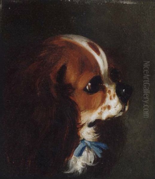 Cavalier King Charles Spaniel Oil Painting by Edwin (of Bath) Loder