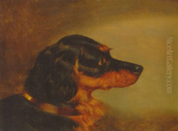 Spaniel Oil Painting by Edwin (of Bath) Loder