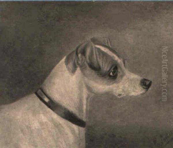 Study Of A Jack Russell Terrier Oil Painting by Edwin (of Bath) Loder