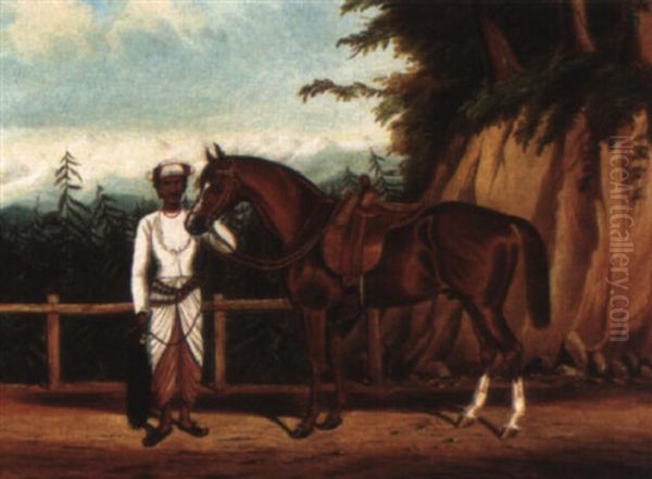 Hill Station At Darjeeling Oil Painting by Edwin (of Bath) Loder