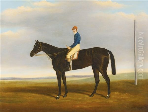 Deception, Winner Of The 1939 Oaks, With Jockey Up Oil Painting by James (of Bath) Loder