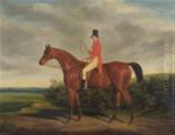 Antony Robert Thornhill Esq Re On Africanus, By Scaler Oil Painting by James (of Bath) Loder