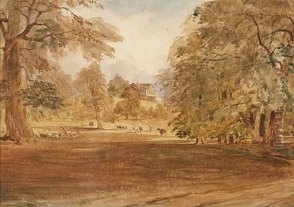 Diana Hill, Shrublands, Near Ipswich Oil Painting by William Mineard Bennett