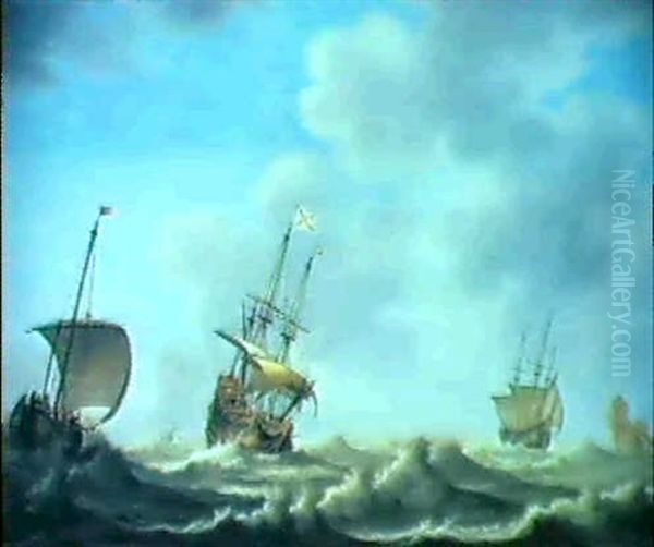 Marine Oil Painting by Jacob Gerritz Loef