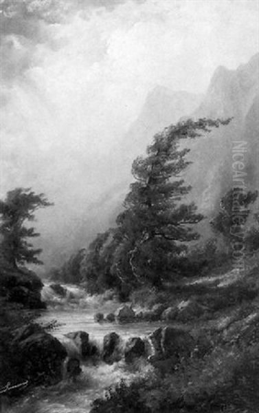 Storm In The White Mountains Oil Painting by Alexander Francois Loemans