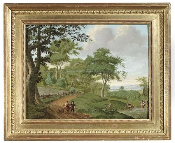 Bewaldete Landschaft Mit Reisenden Auf Einem Weg Oil Painting by Pieter Loen