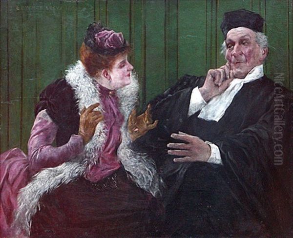 Les Confidences Oil Painting by Edward Loevy