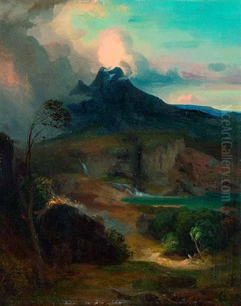 Sudliche Landschaft Oil Painting by August Loeffler