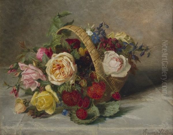 Bouquet Oil Painting by Emma Auguste Loffler