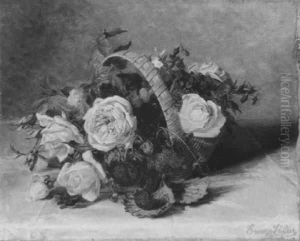 Blumenkorb Oil Painting by Emma Auguste Loffler