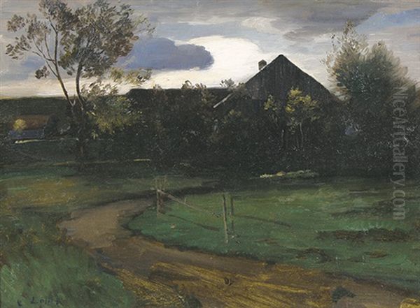 Dorflandschaft Oil Painting by Ludwig von Loefftz