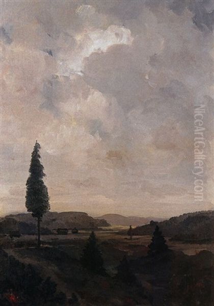 Landschaft Bei Murnau Oil Painting by Ludwig von Loefftz