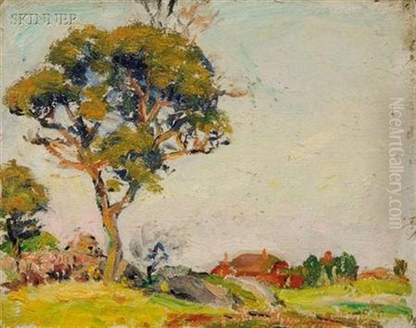 Landscape (+ 3 Others; 4 Works) Oil Painting by Robert Henry Logan