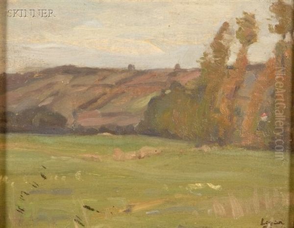 Hilly Landscape (+ Spring View; 2 Works) Oil Painting by Robert Henry Logan