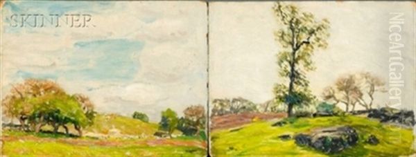 Country View (+ Another; 2 Works) Oil Painting by Robert Henry Logan