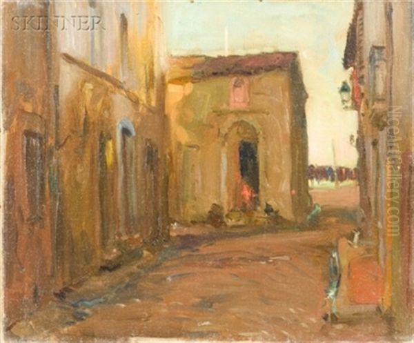 Algerian Street (+ Seated Algerian; 2 Works) Oil Painting by Robert Henry Logan