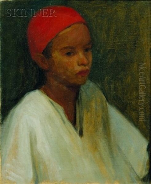 Algerian Boy (+ Algerian Children; 2 Works) Oil Painting by Robert Henry Logan