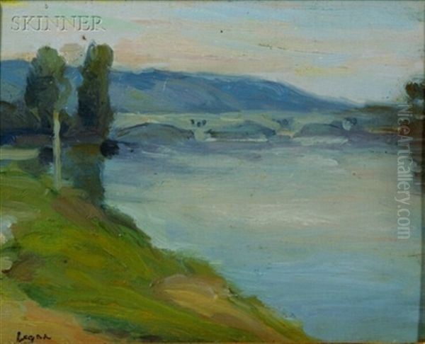 European View (+ Inlet With Houses; 2 Works) Oil Painting by Robert Henry Logan