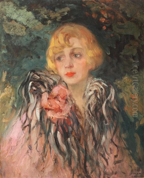 Hermina (portretul Sotiei Artistului) Oil Painting by Kimon Loghi